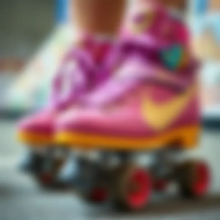 A close-up of vibrant Crazy Skates showcasing unique design elements.