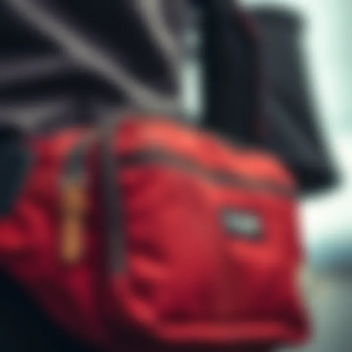 Detailing the Craftsmanship of Herschel Close-up of the Herschel Independent Fanny Pack showcasing its unique fabric and stitching.