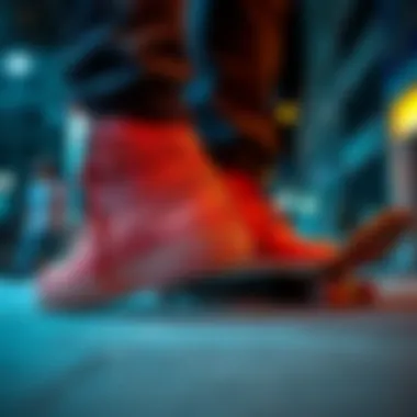 High-top Airforce Ones in urban skateboarding setting