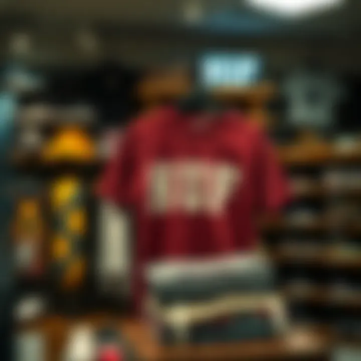 Quality HUF apparel displayed in skate shop