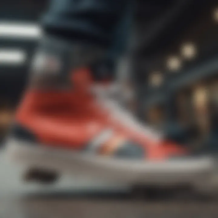 A close-up of unique shoe designs influenced by skate culture