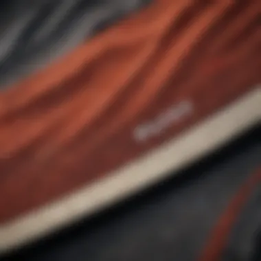 Close-up of Huf shorts highlighting the unique fabric texture