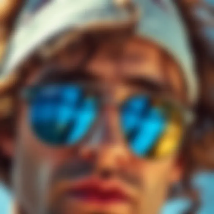 Close-up of Ray-Ban sunglasses inspired by Lennon