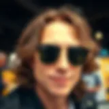 John Lennon wearing iconic round sunglasses