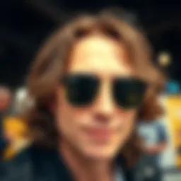 John Lennon wearing iconic round sunglasses