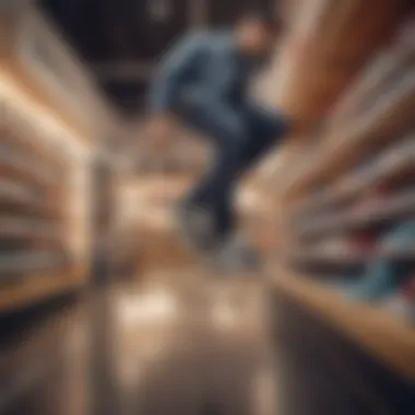 Shoppper's Consideration A shopper considering the benefits of a promotional offer in a trendy retail store