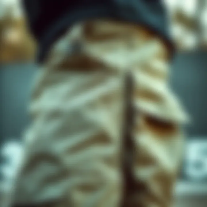 Close-up of Cargo Pants Pockets Showcasing Utility Close-up of cargo pants pockets showcasing utility