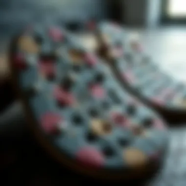 Close-up of materials used in Moxi skates pads