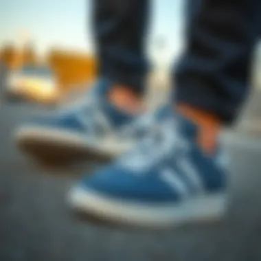 Stylish outfit featuring navy Adidas shoes for a fashionable look