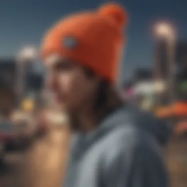 Stylish Nike Beanie in Skate Culture Stylish Nike beanie hat designed for skaters