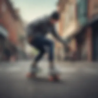 Nike Beanie in Action on the Skateboard Skater performing a trick while wearing a Nike beanie hat