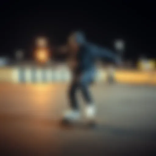 Dynamic skater showcasing the Nike Black Windbreaker in action.