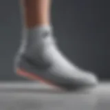 Close-up view of Nike No See Socks showcasing the breathable fabric and sleek design.