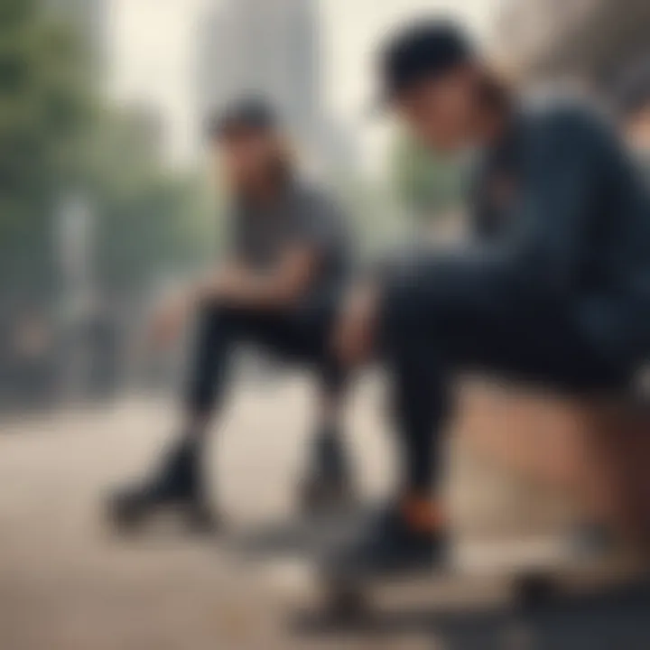 Group of skaters sharing their thoughts on the benefits of Nike No See Socks.