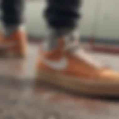 Unique Texture and Materials Close-up view highlighting the unique texture and materials of the Nike SB Blazer Court DVDL