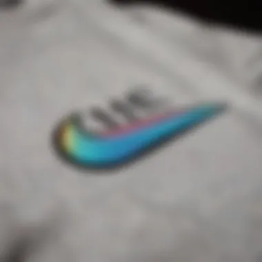 Close-up of the Nike SB crewneck sweatshirt logo