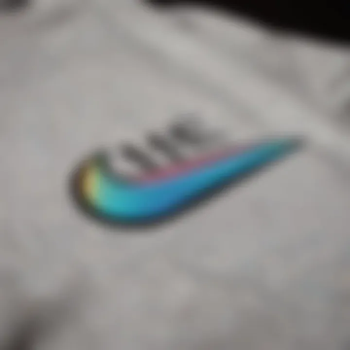 Close-up of the Nike SB crewneck sweatshirt logo