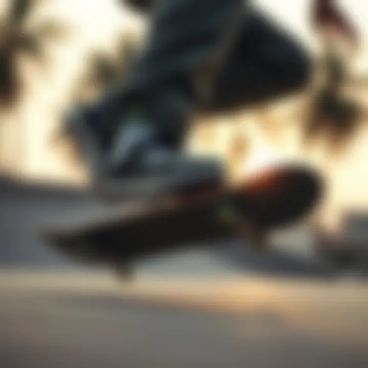 Skater performing tricks while wearing Nike SB Zoom Janoski