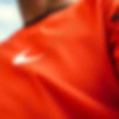 Performance Fabric of Nike Shirt Close-up of Nike shirt fabric showcasing performance features