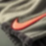 Close-up of Nike fleece fabric showcasing its texture and quality
