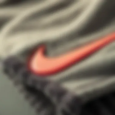 Nike Fleece Fabric Details Close-up of Nike fleece fabric showcasing its texture and quality