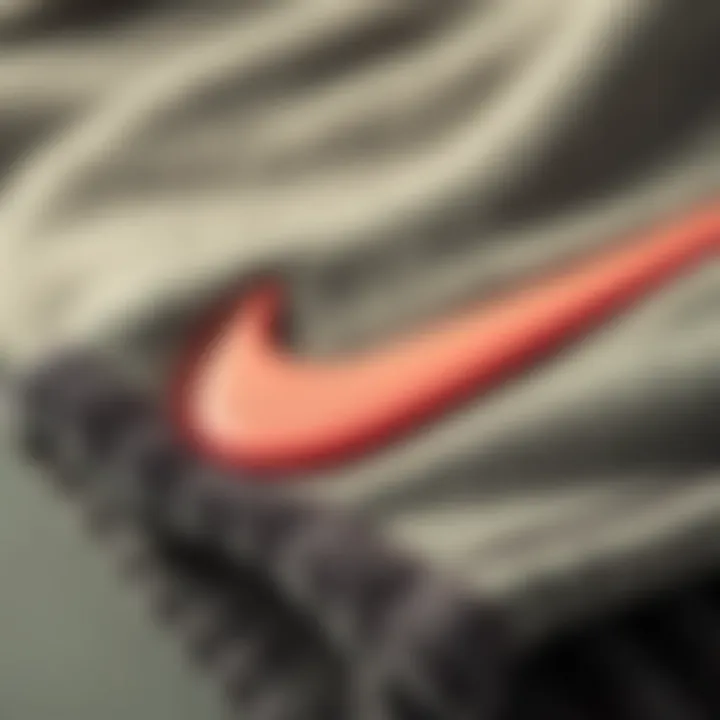 Nike Fleece Fabric Details Close-up of Nike fleece fabric showcasing its texture and quality