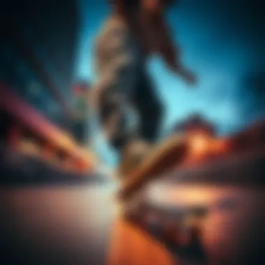 Nike Fleece Pants in Action Skateboarder wearing Nike fleece pants in an urban environment