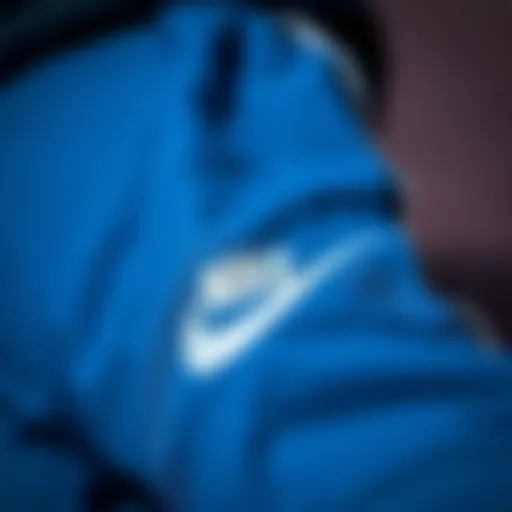 Close-up of Nike sweatpants fabric showcasing texture and quality