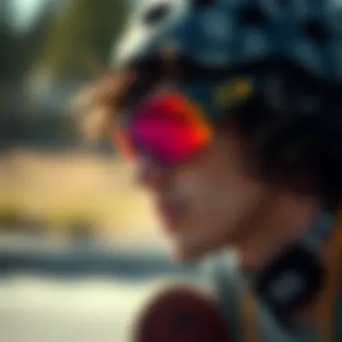 Skateboarder wearing stylish Oakley sunglasses