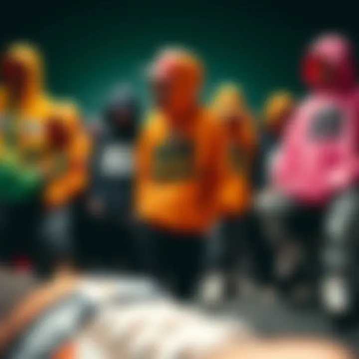 A vibrant collection of Odd Future apparel showcasing unique designs and colors.