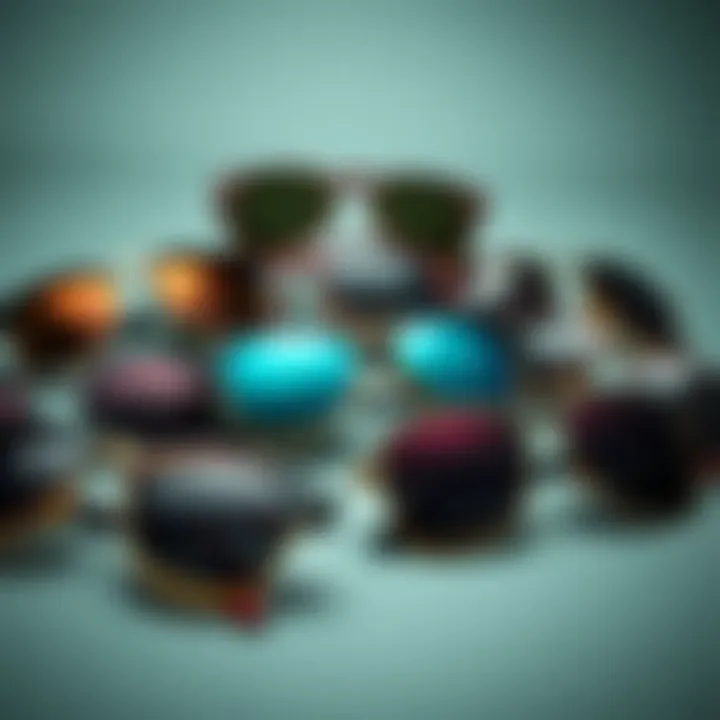 Different styles of PacSun sunglasses arranged creatively