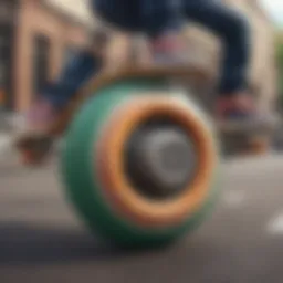 Close-up view of radar energy roller skate wheels showcasing their unique design and technology