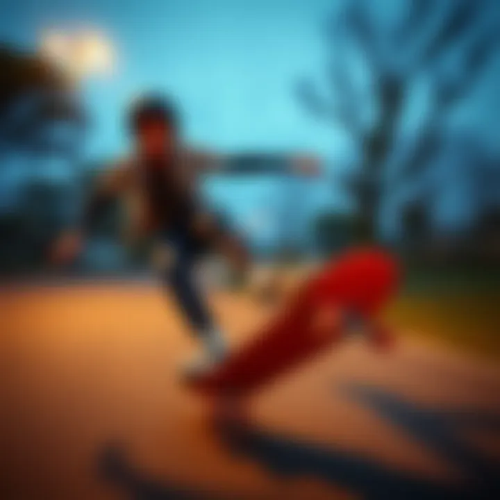 Dynamic Skating with Razor Skates Dynamic action shot of a skater using razor skates