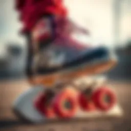 Close-up of razor skates showcasing their sleek design