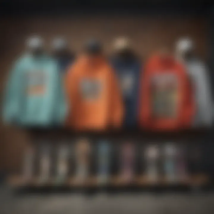 A collection of Real Skateboards sweatshirts displayed in a casual setting