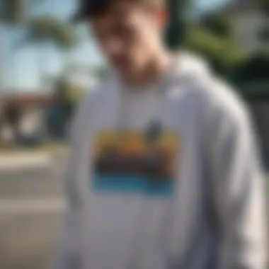 Design Innovations in Real Skateboards Sweatshirts A close-up of a Real Skateboards sweatshirt showcasing intricate design details