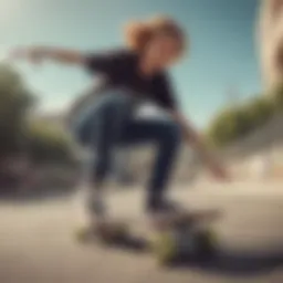 Roxy Billie performing a trick on a skateboard