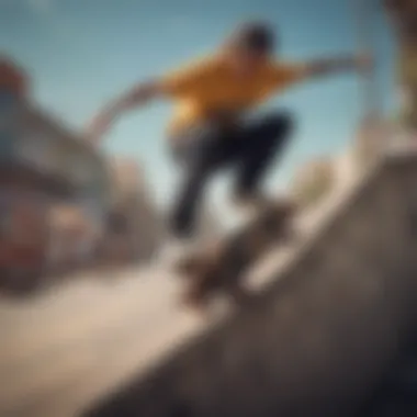 Artistic representation of skateboarding culture
