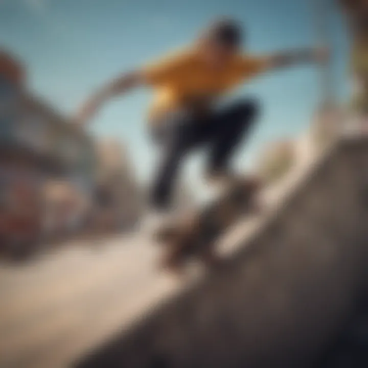 Artistic representation of skateboarding culture