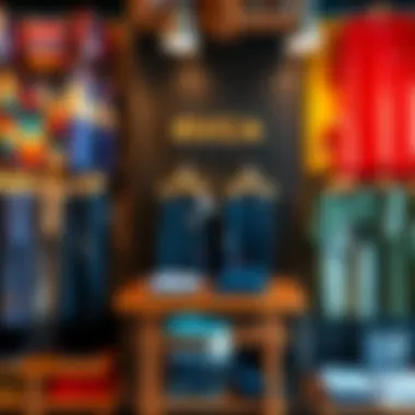 RVCA's Unique Blend of Surf and Skate Styles A vibrant RVCA clothing display showcasing surf and skate apparel