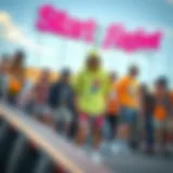 A vibrant display of skate fashion showcasing various styles and trends.