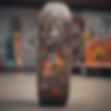 Artistic Skateboard Decks A close-up of skateboard decks adorned with unique graphics and designs