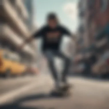 Urban Skater Culture Street style representation of skater culture with urban backgrounds