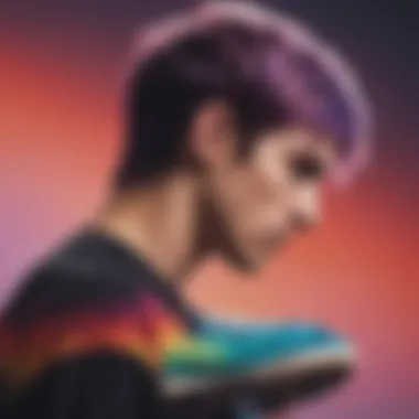 Contrasting Colors of Split Dye Vibrant split dye hairstyle showcasing contrasting colors