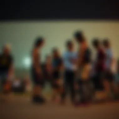 A group of skaters engaging in a community event featuring Steel Pulse skates