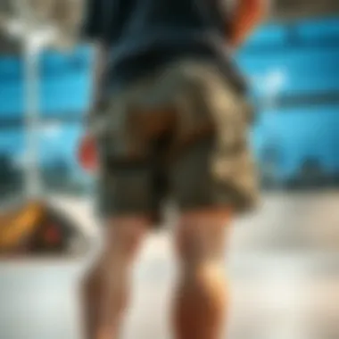 Current Trends in Skate Shorts Current trends in street style shorts displayed in a modern skate park.