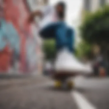 Street Art Celebrating Skate Culture and White Vans A street art mural celebrating skate culture and white vans