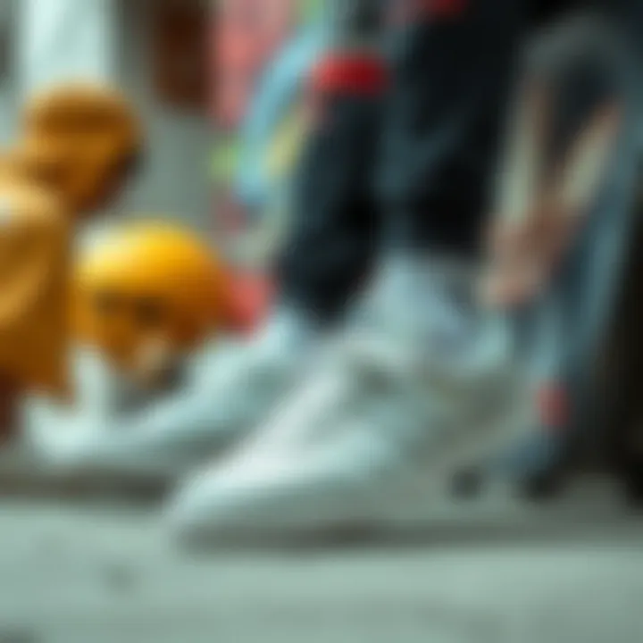 Stylish display of adidas Samba White Gum alongside trendy lifestyle apparel