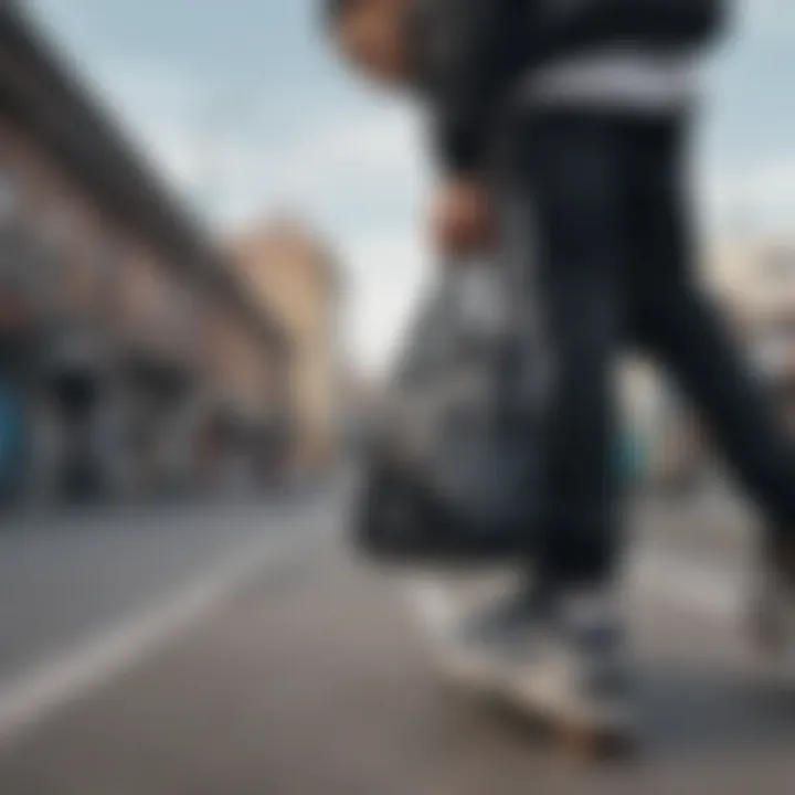 Skater using the adidas Sling Bag Original in an urban setting