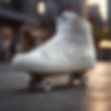 White Nike High Tops on Skateboard Stylish white Nike high top sneakers on a skateboard